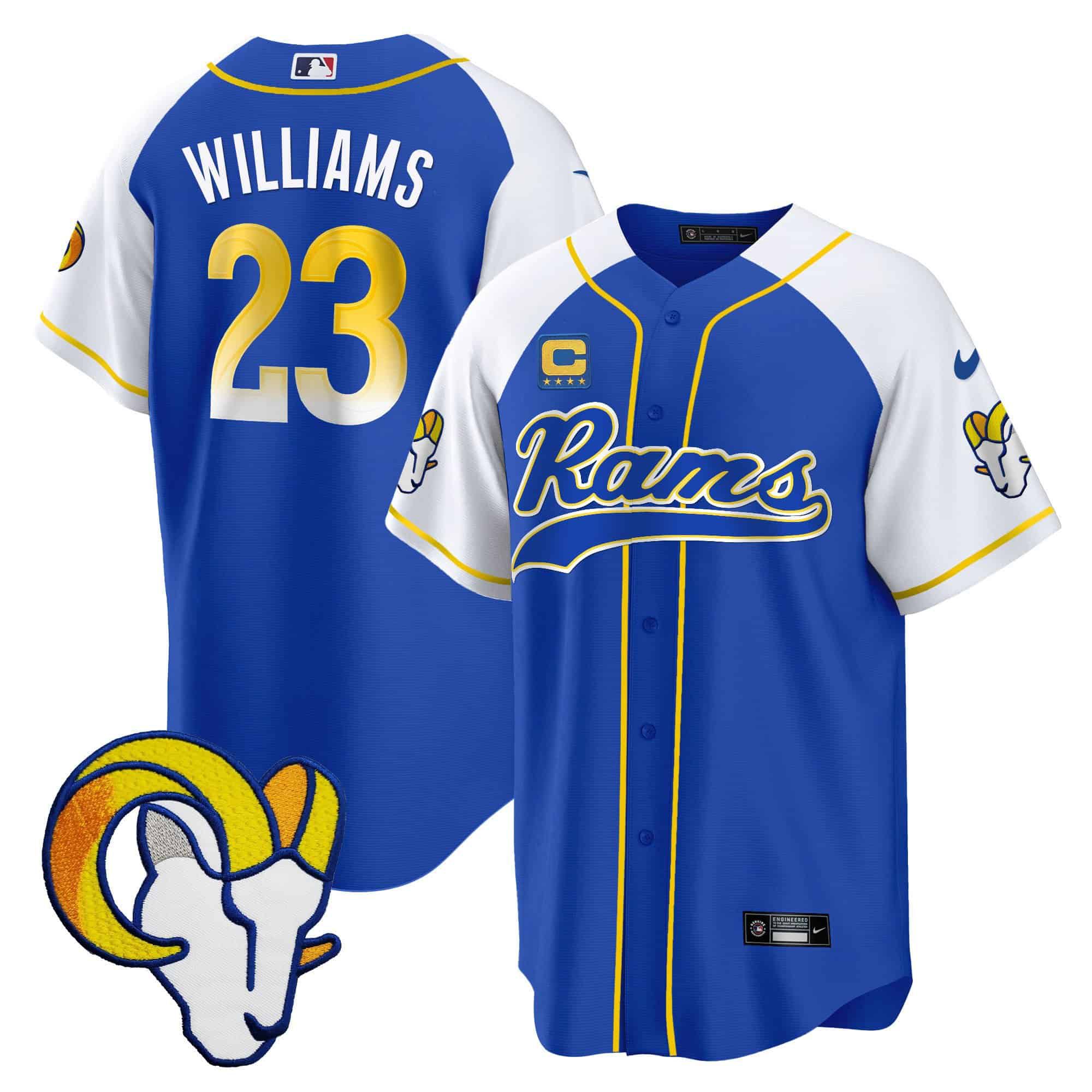 Men Los Angeles Rams #23 Williams Blue 2024 Nike Baseball NFL Jersey